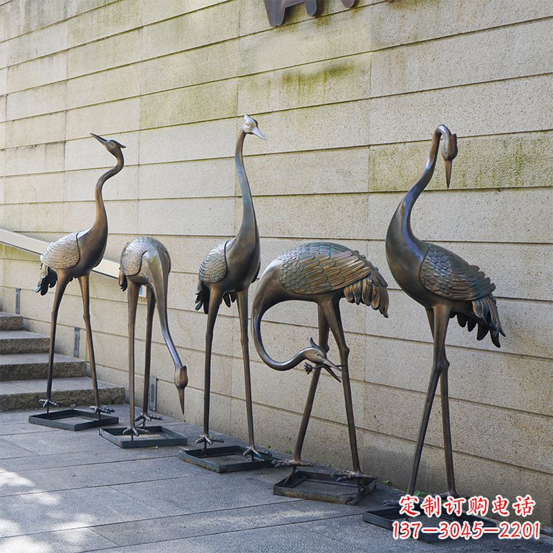 宁夏仙鹤不锈钢雕塑