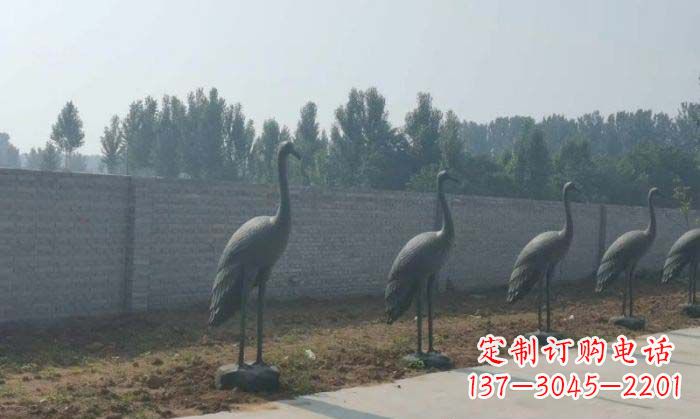 宁夏仙鹤抽象铜雕 (2)