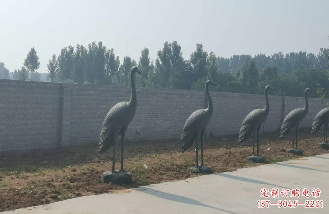 宁夏仙鹤抽象铜雕