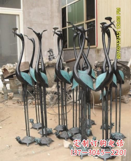 宁夏仙鹤动物铜雕