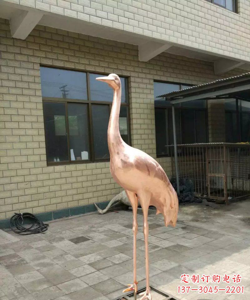 宁夏仙鹤公园动物铜雕