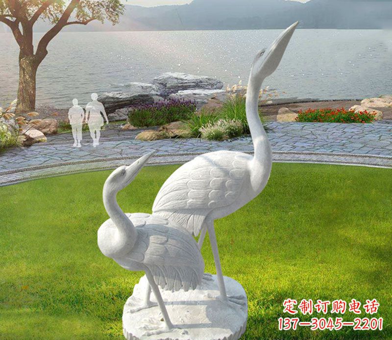 宁夏仙鹤石雕公园动物雕塑
