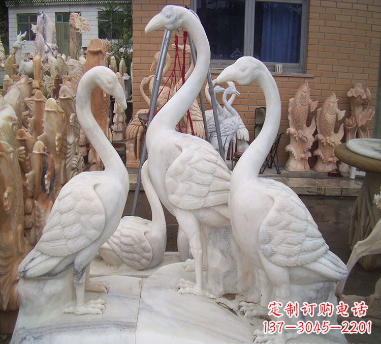 宁夏仙鹤衔树枝 石雕