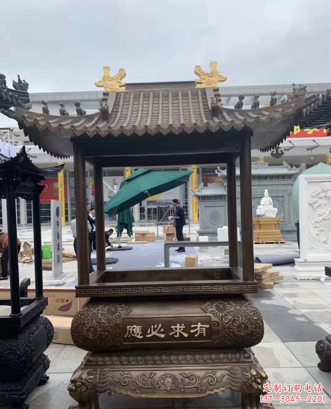 宁夏香炉铜雕户外摆件寺庙景观雕塑