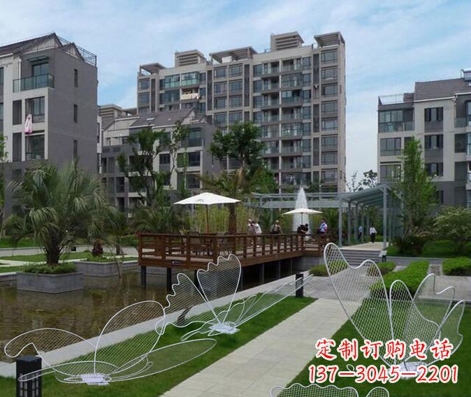 宁夏小区不锈钢镂空蝴蝶雕塑