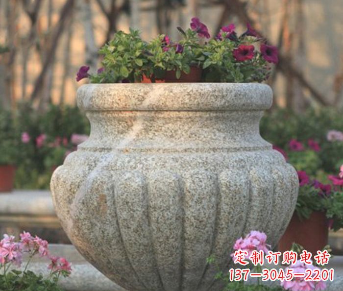 宁夏小区景观大理石花盆石雕 (6)
