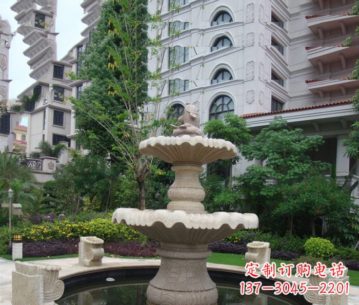 宁夏小区景观大理石鲤鱼喷泉石雕