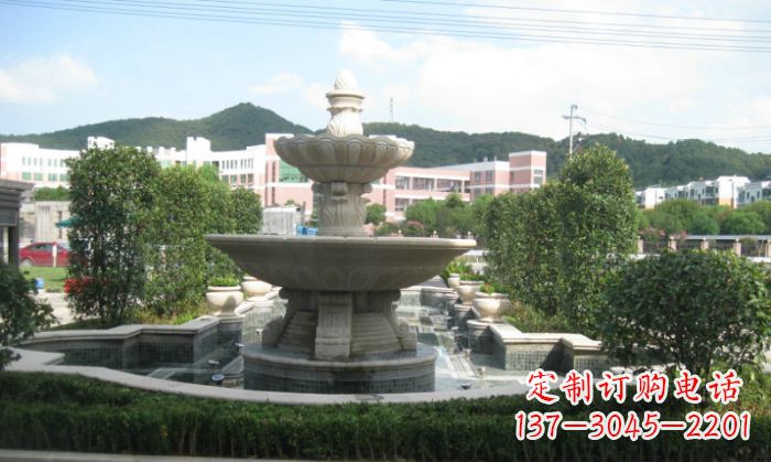 宁夏小区景观大理石喷泉石雕 (2)