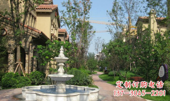 宁夏小区景观大理石喷泉石雕 (5)