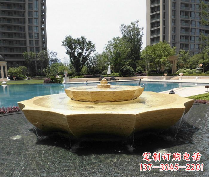 宁夏小区景观大理石喷泉石雕 (6)