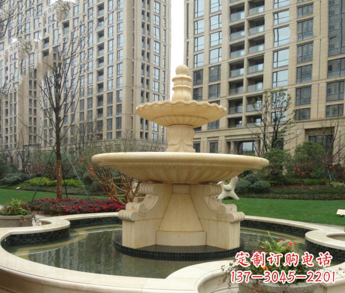 宁夏小区景观大理石喷泉石雕 (8)