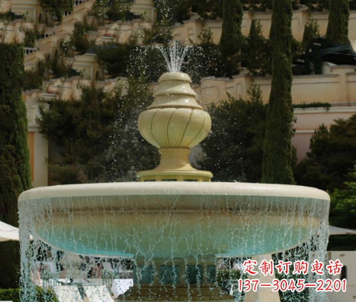 宁夏小区景观多层喷泉石雕_2