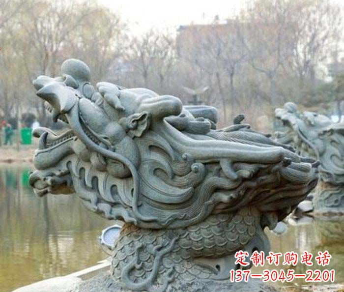 宁夏小区景观龙头喷泉石雕