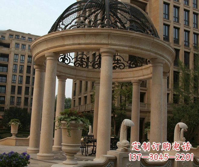 宁夏小区景观欧式石雕凉亭