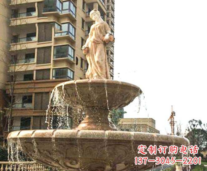 宁夏小区景观西方女人喷泉石雕
