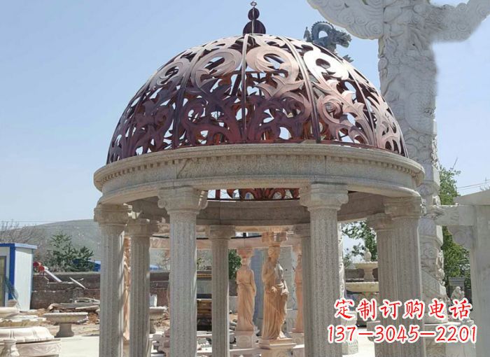 宁夏小区欧式圆顶凉亭石雕 (3)
