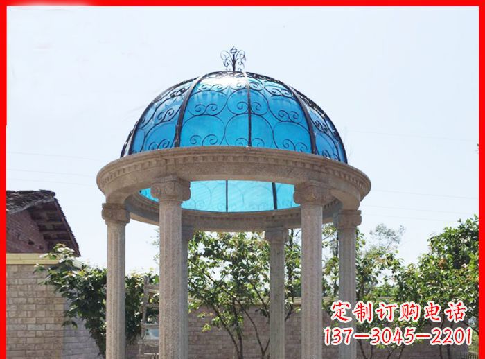 宁夏小区欧式圆顶凉亭石雕_2