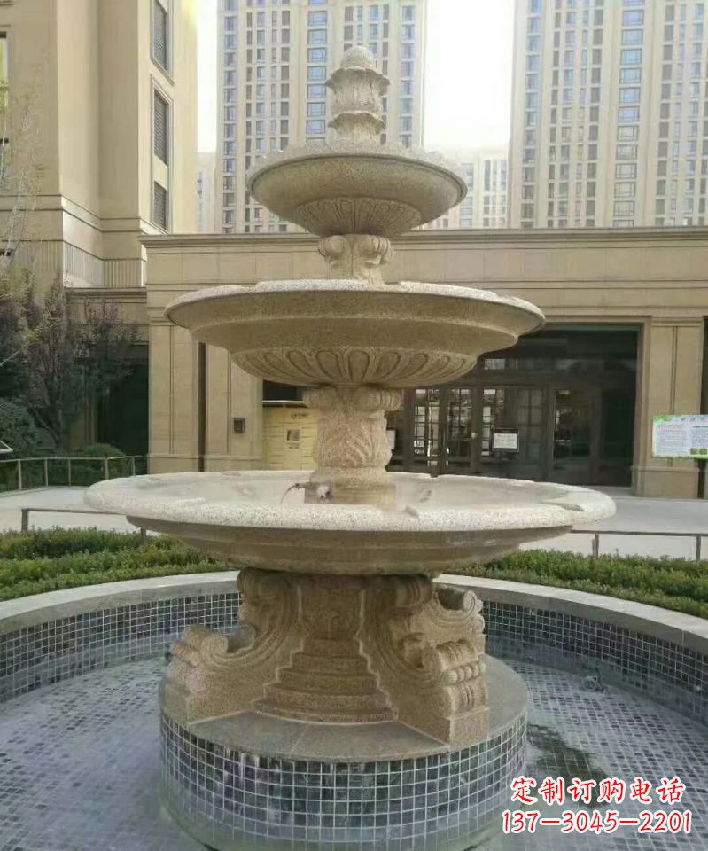 宁夏小区喷泉石雕 (2)