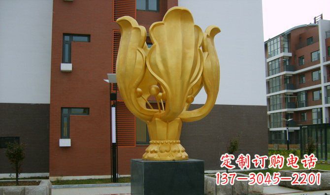 宁夏校园不锈钢紫荆花雕塑