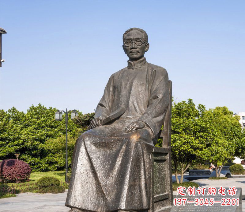 宁夏校园蔡元培名人铜雕
