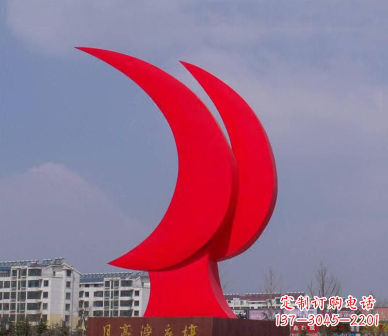 宁夏校园抽象创意月亮景观雕塑