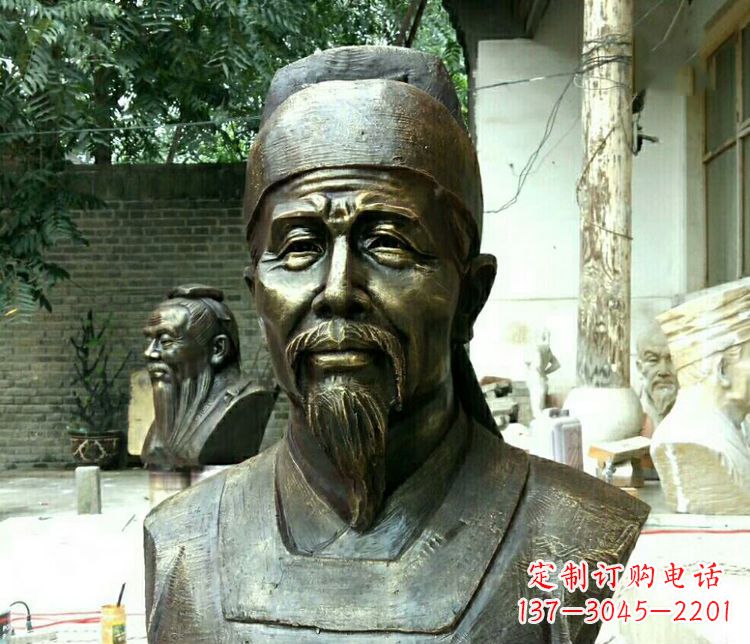 宁夏校园杜甫胸像铜雕