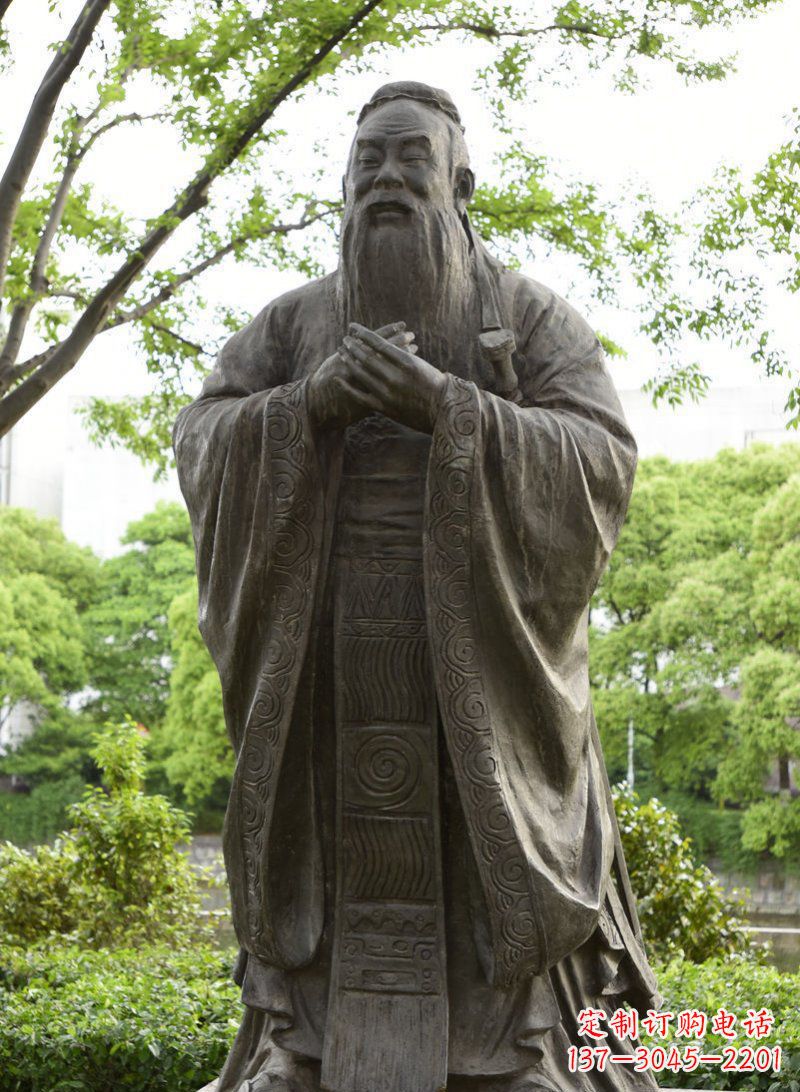 宁夏校园孔子行教像铜雕 (2)