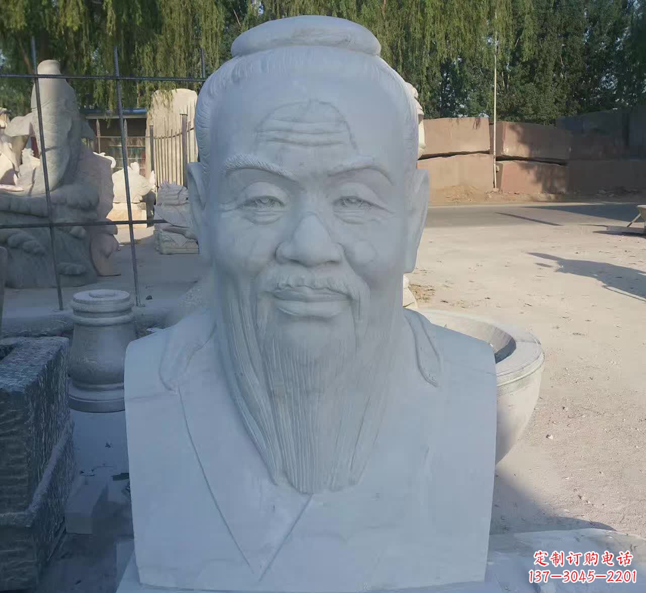 宁夏校园孔子胸像石雕塑