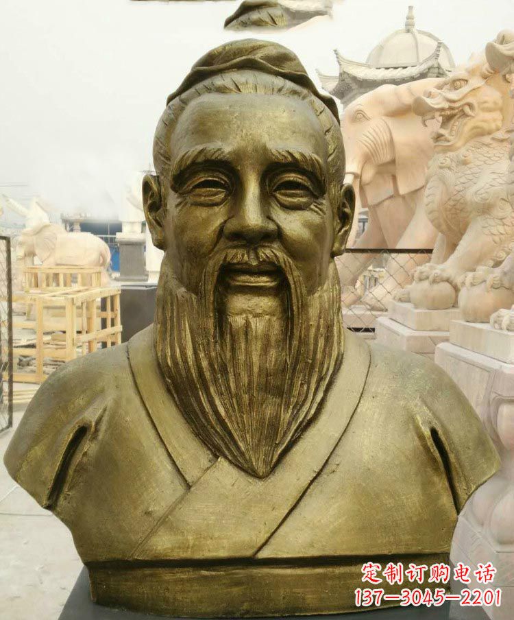 宁夏校园孔子胸像铜雕