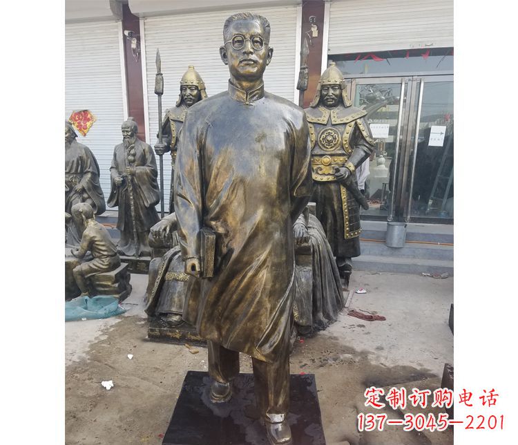 宁夏校园名人立式陶行知铜雕