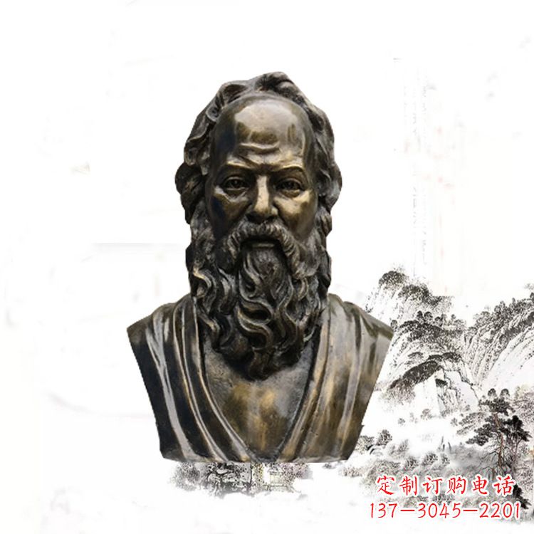 宁夏校园名人苏格拉底头像雕塑