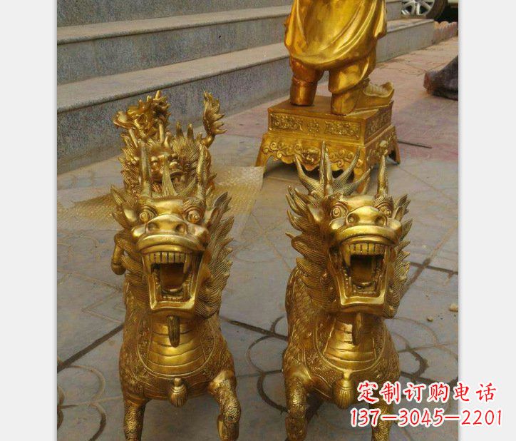 宁夏银行铜雕麒麟雕塑