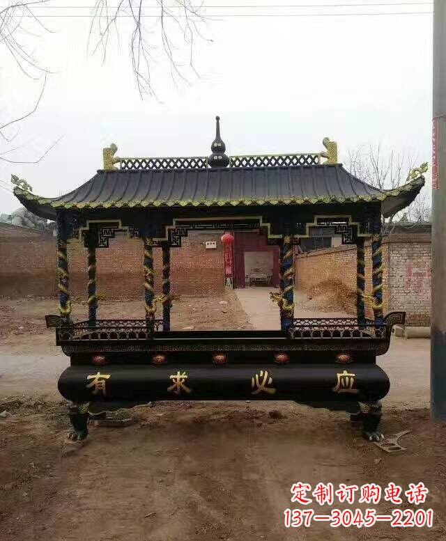宁夏有求必应方形香炉铜雕
