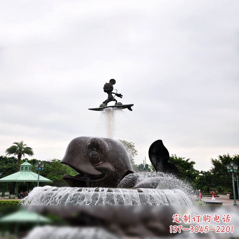 宁夏鱼和小孩水景喷泉