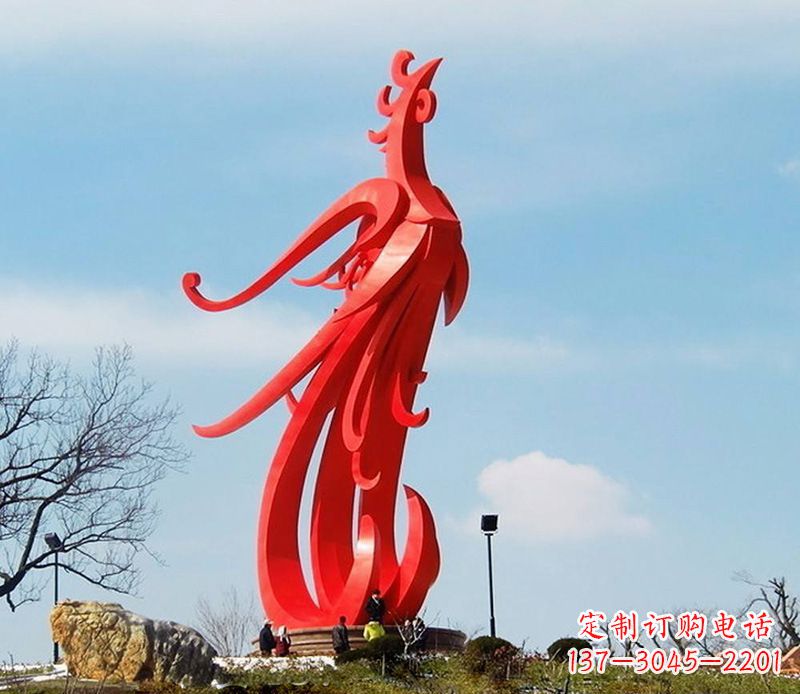 宁夏园林不锈钢凤凰雕塑