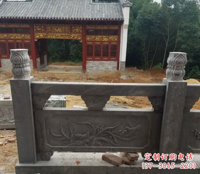 宁夏园林仿古兰花石浮雕栏板景观石雕