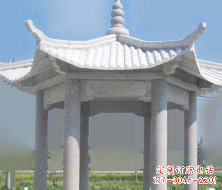 宁夏园林仿古石凉亭景观石雕