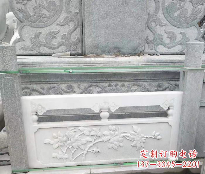 宁夏园林汉白玉石浮雕栏板 (3)
