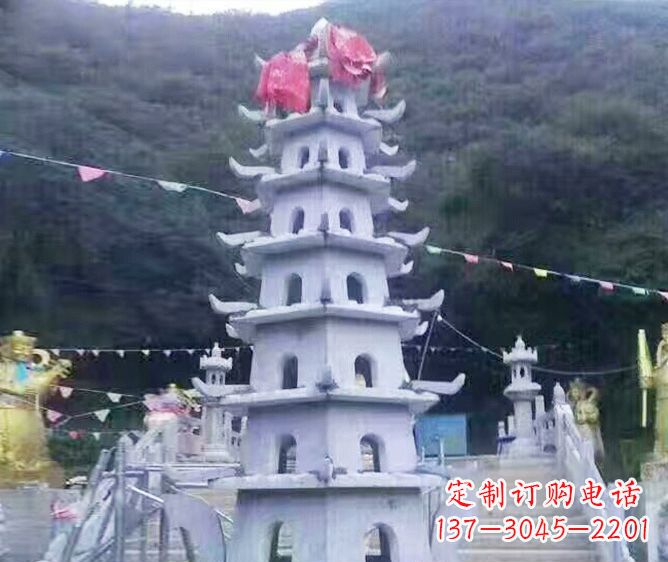 宁夏园林景观大理石宝塔石雕