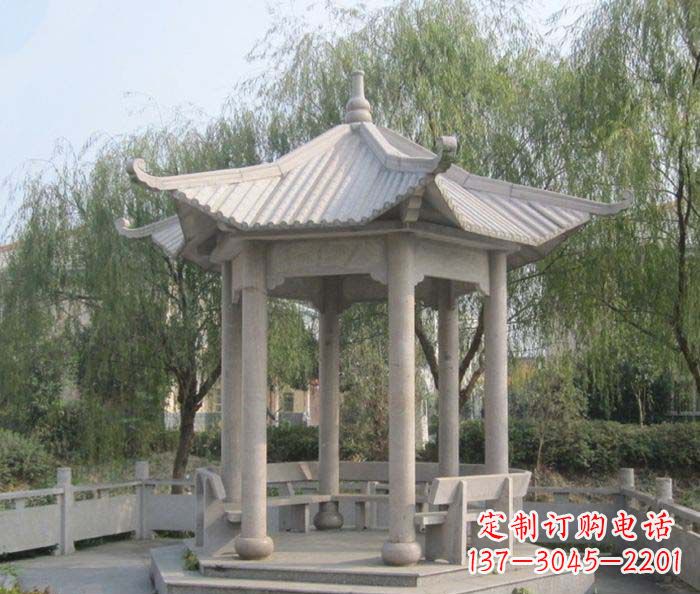 宁夏园林景观大理石凉亭石雕