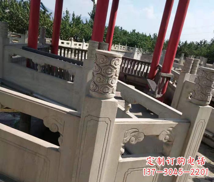 宁夏园林景观大理石桥栏板石雕 (3)