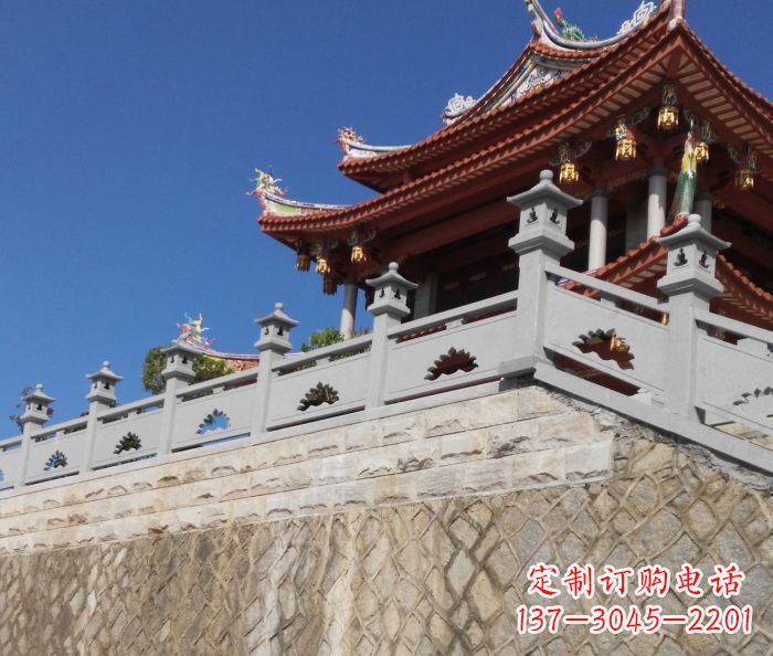 宁夏园林景观大理石镂空莲花石栏板