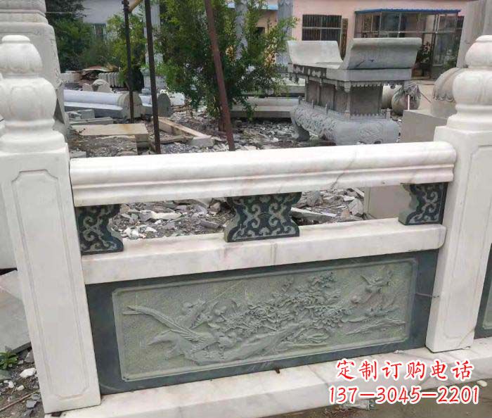 宁夏园林景观大理石桥栏板石雕 (2)