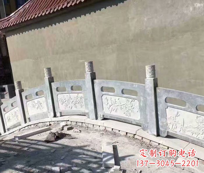 宁夏园林景观大理石桥栏板石雕 (5)