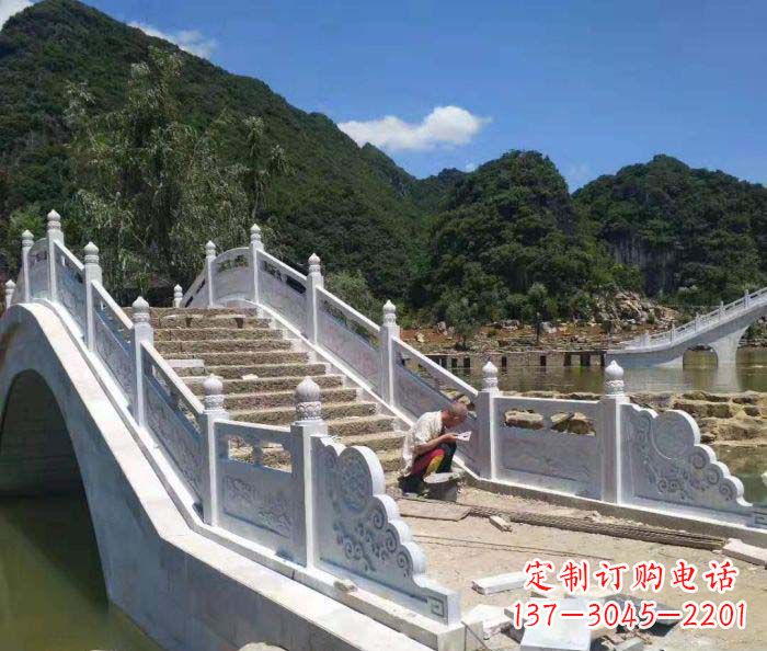 宁夏园林景观大理石桥栏板石雕_1