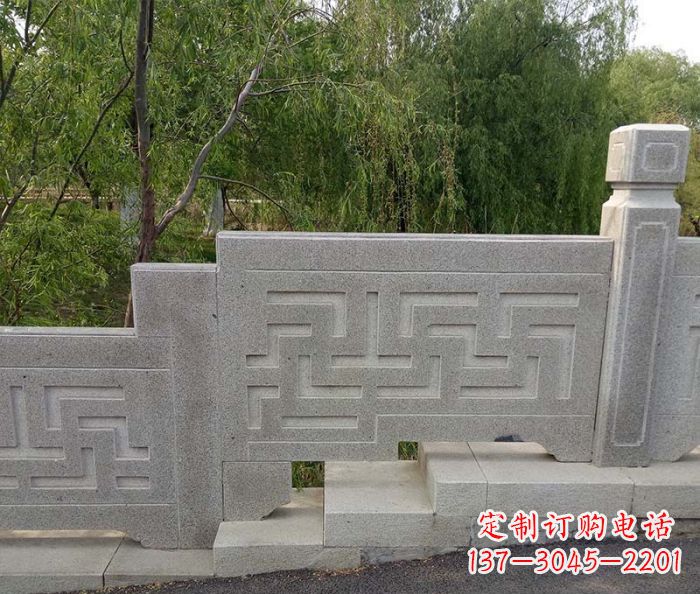 宁夏园林景观大理石桥栏板石雕 (7)