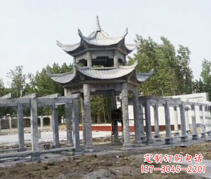 宁夏园林景观多层凉亭石雕 (2)