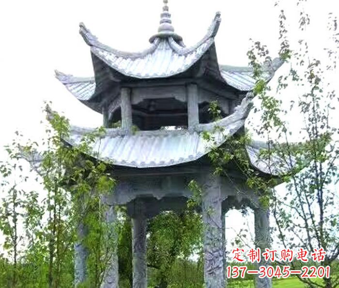 宁夏园林景观仿古六角石凉亭