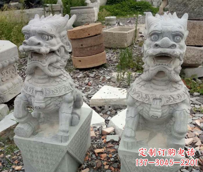 宁夏园林景观仿古麒麟石雕