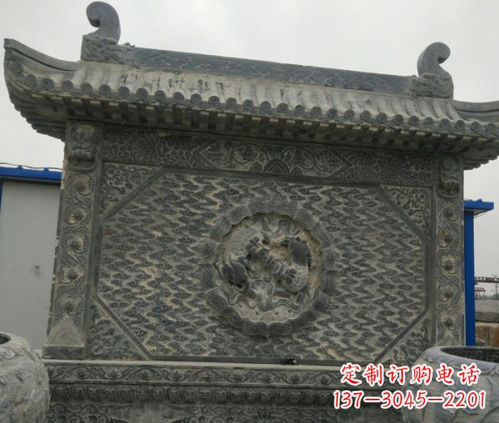 宁夏园林景观仿古石雕影壁